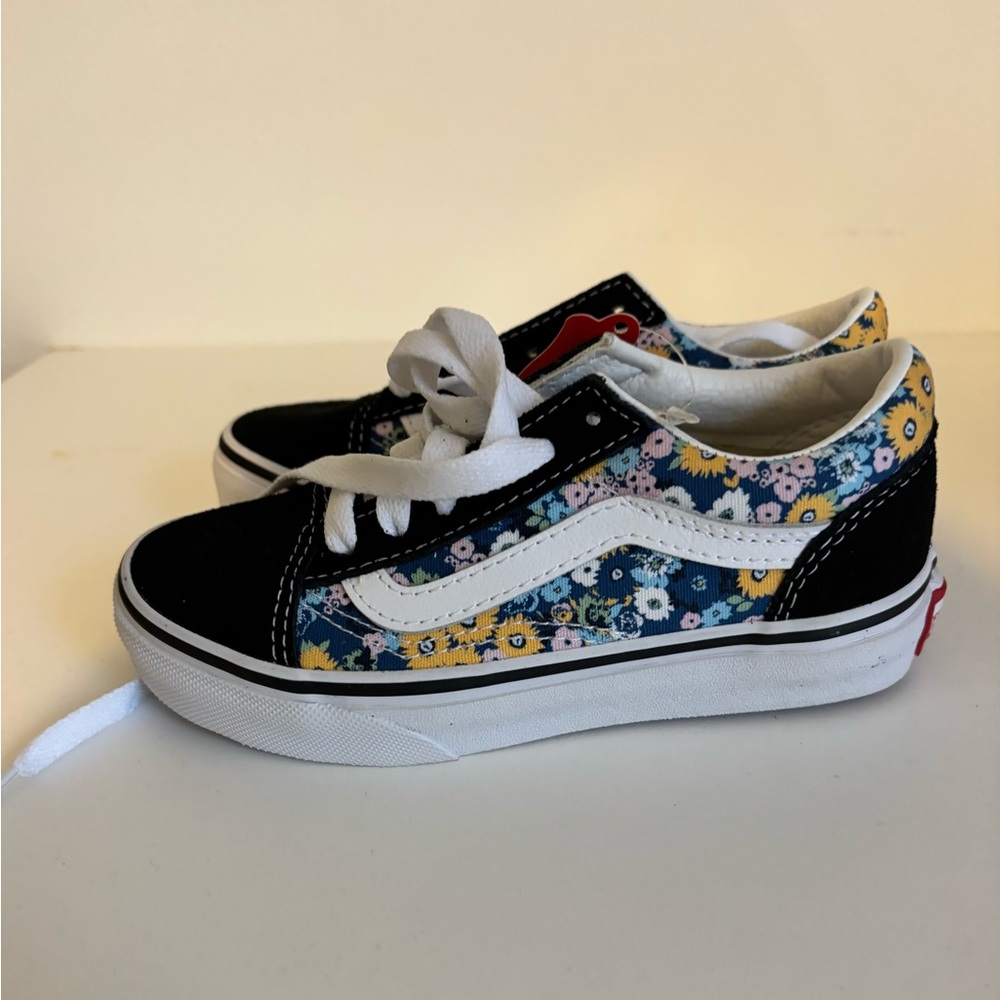 Vans Kids Black and Floral Sneakers